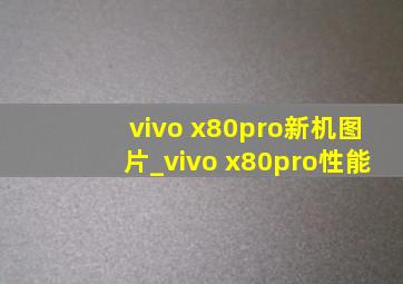 vivo x80pro新机图片_vivo x80pro性能